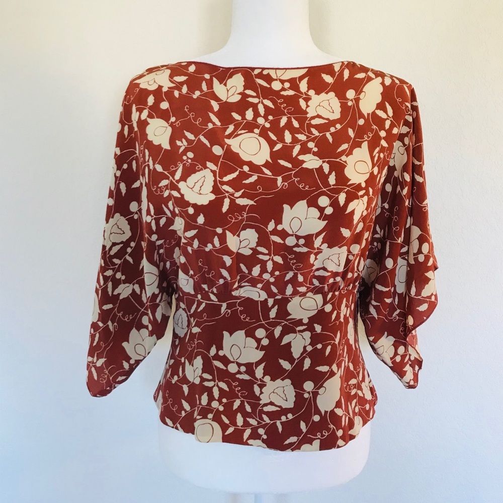 Anthropologie Anna Sui Floral Print Blouse Size 6